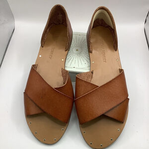 Women's Cynthia Rowley Brown Fiona Flat Sandals Size 10